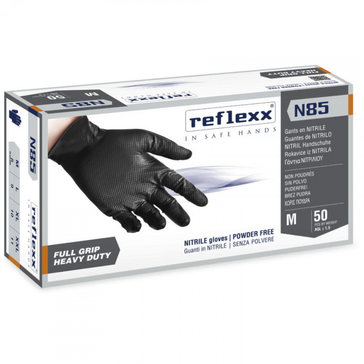 N85-L Сверхпрочные резиновые перчатки ,нитрил., L