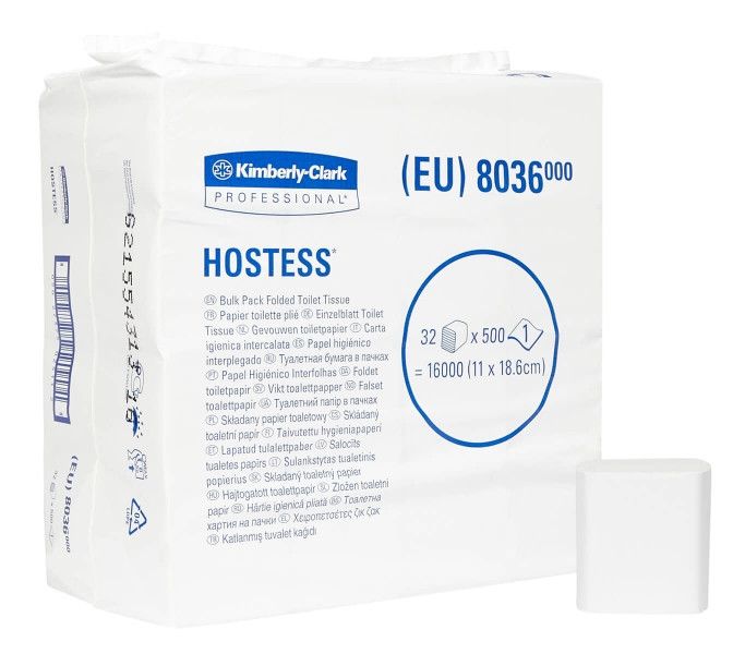 8036	Kleenex® Туалетная бумага в пачках 500 листов 1 слоя белый